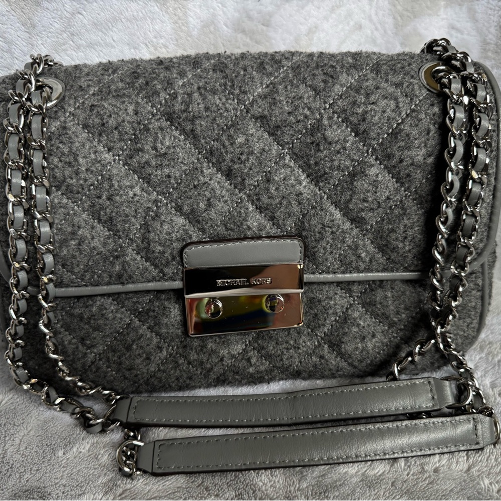 Michael Kors Charcoal Quilted Shoulder Bag